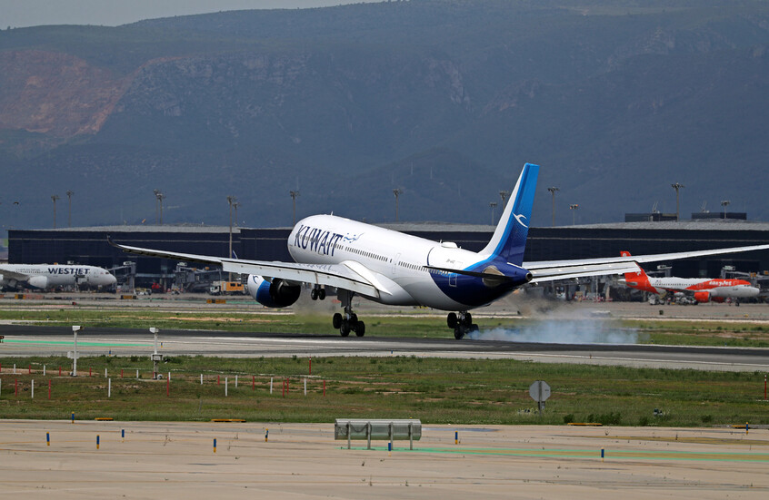 9 طائرات كويتية تهبط اضطراريا في مطار البصرة بسبب سوء الطقس