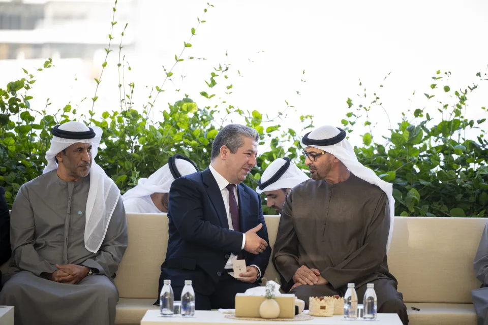 رئيس الدولة يستقبل رئيس حكومة إقليم كردستان العراق الذي يزور الدولة للمشاركة في القمة العالمية للحكومات