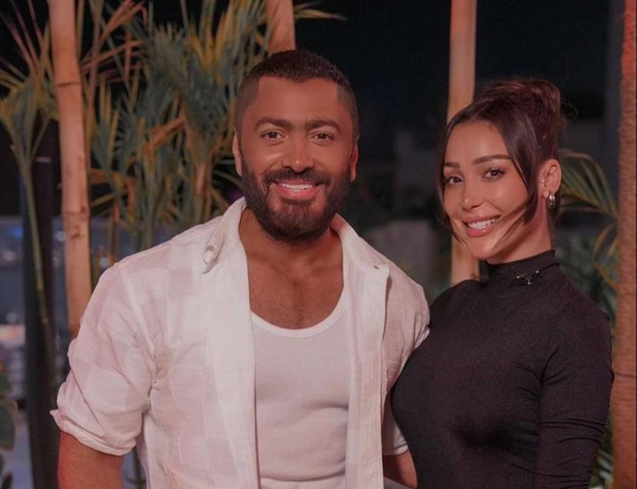 بسمة بوسيل تدعو بالشفاء لتامر حسني بعد خضوعه للجراحة